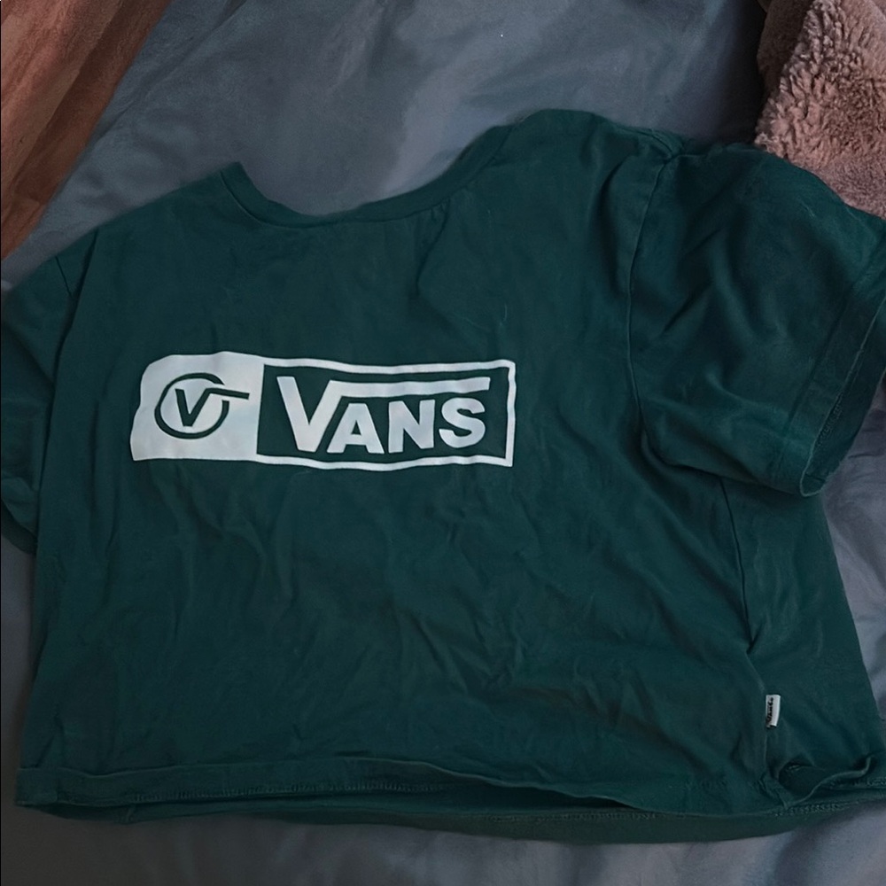 Vans Dark Green Logo Crop Top